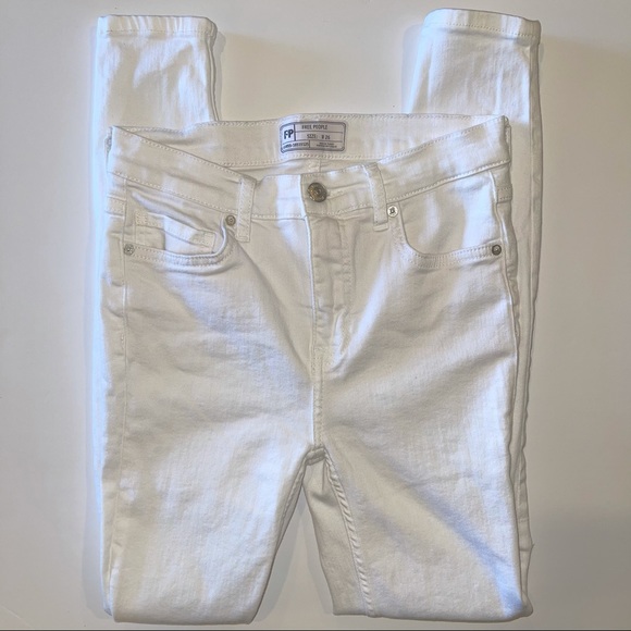 Free People White Distressed Jeans 26 inseam 26” ankle crop - Picture 2 of 6